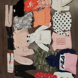 5t toddler girl,top, pants,hoodie,19 pieces